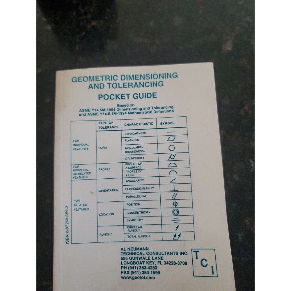 Geometric Dimensioning and Tolerancing Pocket Guide 1994 Neumann